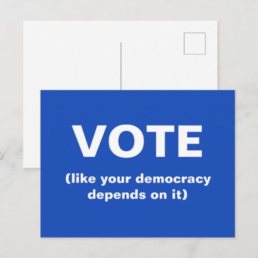 Stemmen alsof je democratie afhankelijk is van bla briefkaart (Voorkant / Achterkant)