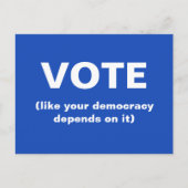 Stemmen alsof je democratie afhankelijk is van bla briefkaart (Voorkant)