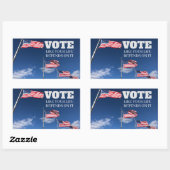 Stemmen alsof je leven er van afhankelijk is rechthoekige sticker (Vel)