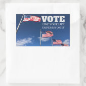 Stemmen alsof je leven er van afhankelijk is rechthoekige sticker (Tas)