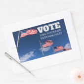 Stemmen alsof je leven er van afhankelijk is rechthoekige sticker (Envelop)