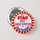 Stemmen Be a Star" snoep-themed product, Ronde Button 5,7 Cm (Voorkant /achterkant)