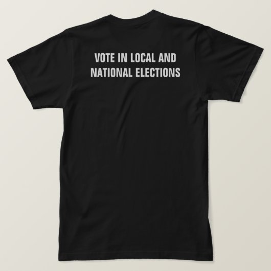 Stemmen bij lokale verkiezingen t-shirt (Design achterkant)