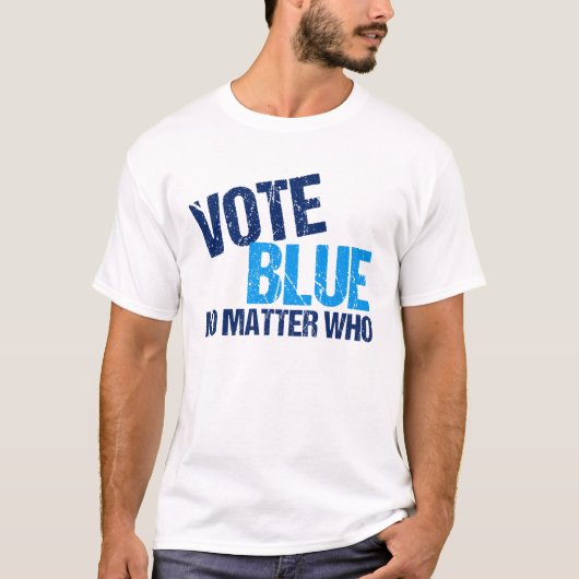 Stemmen Blauw Geen onderwerp dat erg democratisch T-shirt (Voorkant)