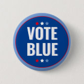 Stemmen Blauw Vet Blauw Wit Verkiezingen Ronde Button 5,7 Cm (Voorkant)