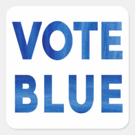 Stemmen Blauw waterverf tekst politiek Vierkante Sticker