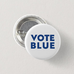 Stemmen Blauw, wit, blauwe speldknop Ronde Button 3,2 Cm