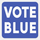 Stemmen Blauw Wit Tekst op blauw politiek Vierkante Sticker (Voorkant)