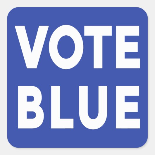 Stemmen Blauw Wit Tekst op blauw politiek Vierkante Sticker (Voorkant)