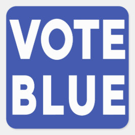 Stemmen Blauw Wit Tekst op blauw politiek Vierkante Sticker