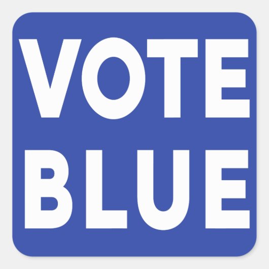 Stemmen Blauw Wit Tekst op blauw politiek Vierkante Sticker (Voorkant)