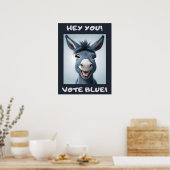 stemmen blauwe ezel, verkiezingen, politiek, poster (Keuken)