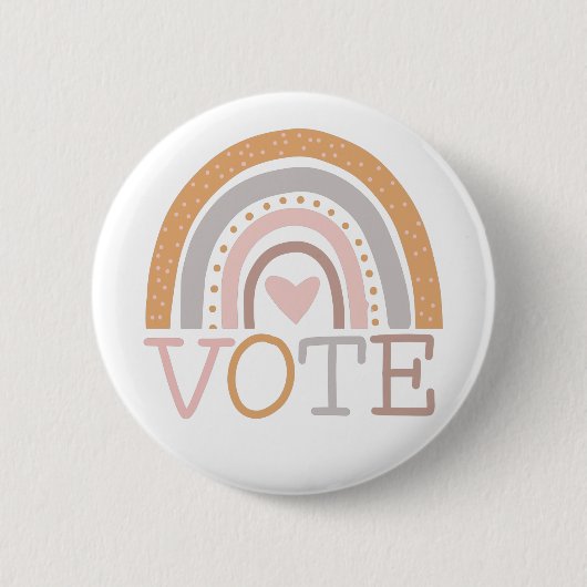 Stemmen | Cute Pastel Regenboog Tekst Ontwerp Ronde Button 5,7 Cm (Voorkant)