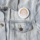 Stemmen | Cute Pastel Regenboog Tekst Ontwerp Ronde Button 5,7 Cm (In situ)