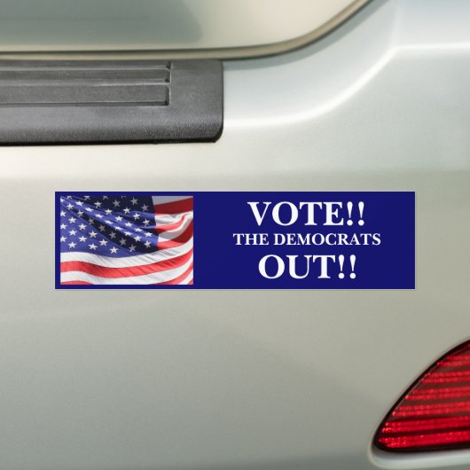 STEMMEN DE DEMOCRATEN UIT!! BUMPERSTICKER (Op auto)