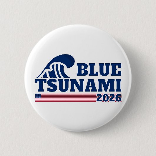 Stemmen Democraat Blue Wave 2026 Ronde Button 5,7 Cm (Voorkant)