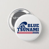 Stemmen Democraat Blue Wave 2026 Ronde Button 5,7 Cm (Voorkant /achterkant)