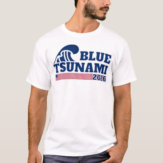 Stemmen Democraat Blue Wave 2026 T-shirt (Voorkant)