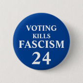 Stemmen doodt fascistische Button (Voorkant)