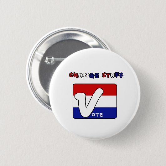 Stemmen en dingen veranderen ronde button 5,7 cm (Voorkant /achterkant)