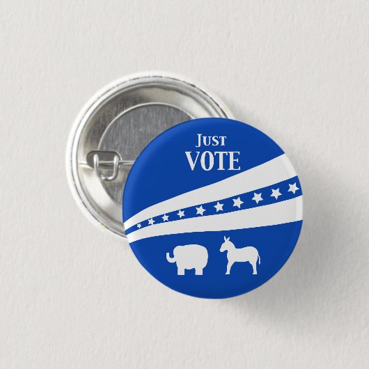 Stemmen gewoon White Blue Stars Donkey Elephant Ronde Button 3,2 Cm (Voorkant /achterkant)