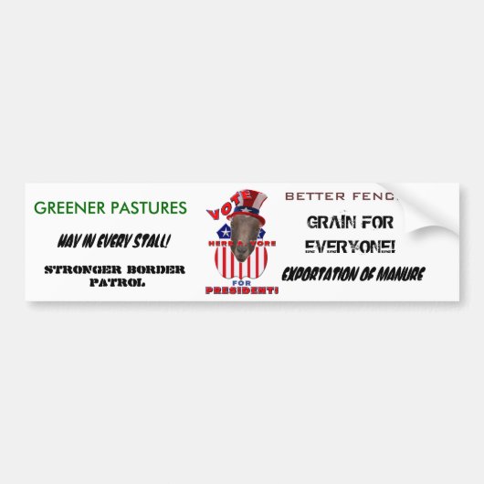 STEMMEN HERB A VORE FOR PRESIDENT! GOT BUMPERSTICKER (Voorkant)
