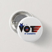 Stemmen - het telt ronde button 3,2 cm (Voorkant /achterkant)