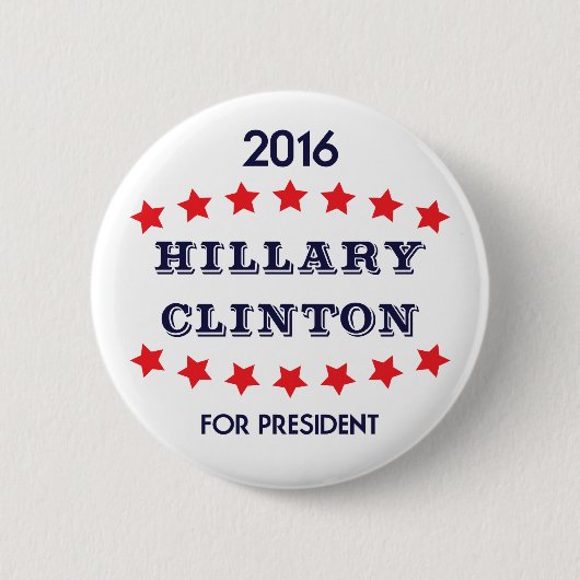 Stemmen Hillary Clinton voor President 2016 Button (Voorkant)