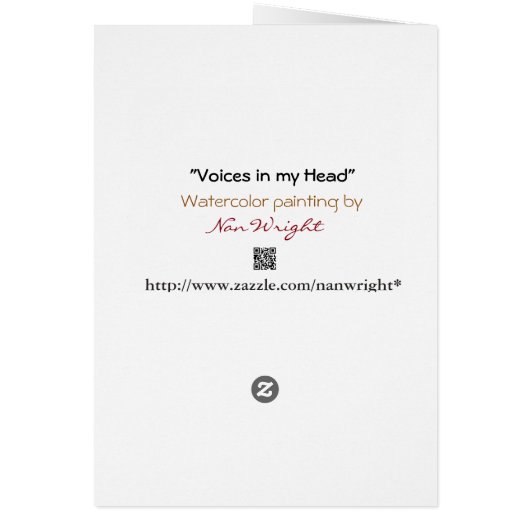 Stemmen in mijn hoofd Funny Lady Card (Achterkant)