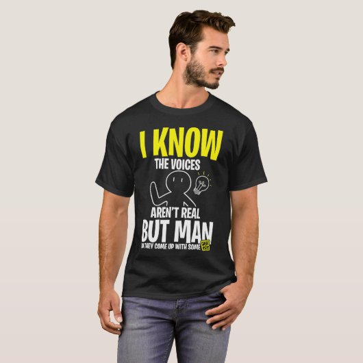 Stemmen in mijn hoofd Grappige introverte ideeën T-shirt (Voorkant volledig)