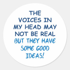 Stemmen in mijn hoofd ronde sticker
