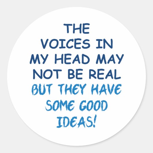 Stemmen in mijn hoofd ronde sticker (Voorkant)