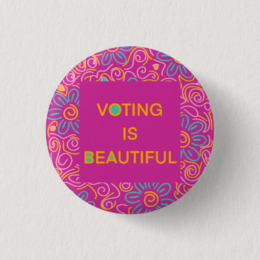 Stemmen is een mooi Notitieboek Ronde Button 3,2 Cm (Voorkant)