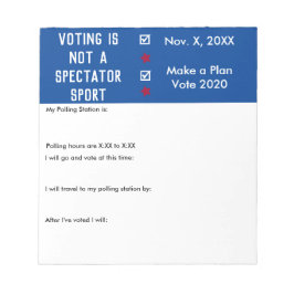Stemmen is geen Spectator Sport Ballot Reminder Notitieblok