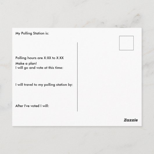 Stemmen is geen toeschouwer Sport stembiljet herin Briefkaart (Achterkant)