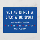 Stemmen is geen toeschouwer Sport stembiljet herin Briefkaart (Voorkant)