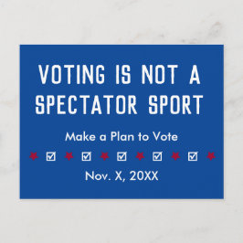Stemmen is geen toeschouwer Sport stembiljet herin Briefkaart