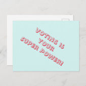 Stemmen is je Super Power PostcardsToVoters Briefkaart (Voorkant / Achterkant)