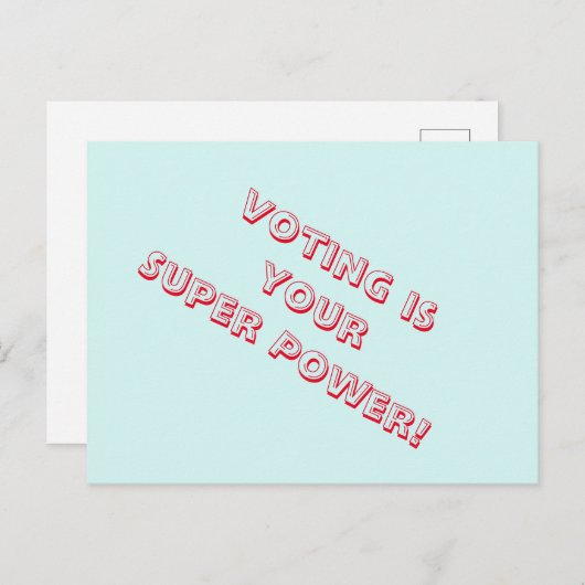 Stemmen is je Super Power PostcardsToVoters Briefkaart (Voorkant / Achterkant)