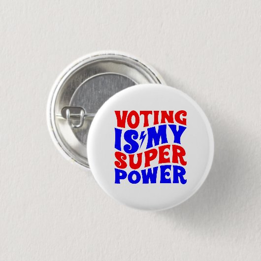 Stemmen Is Mijn Superkracht Ronde Button 3,2 Cm (Voorkant /achterkant)