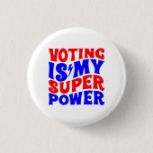 Stemmen is mijn supermacht ronde button 3,2 cm (Voorkant)