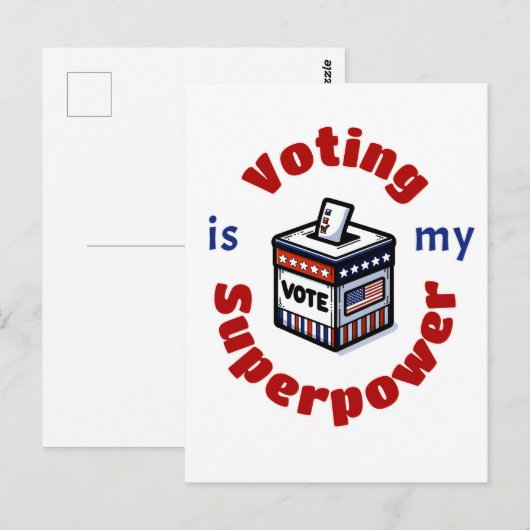 Stemmen is mijn Superpower Briefkaart (Voorkant / Achterkant)