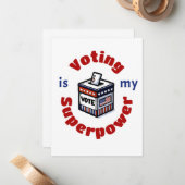 Stemmen is mijn Superpower Notitiekaartje (Voorkant / Achterkant in situ)