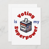 Stemmen is mijn Superpower Notitiekaartje (Voorkant / Achterkant)