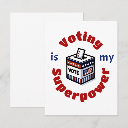 Stemmen is mijn Superpower Notitiekaartje (Voorkant / Achterkant)