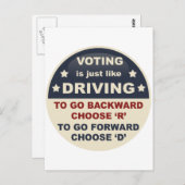 Stemmen is net als rijden briefkaart (Voorkant / Achterkant)