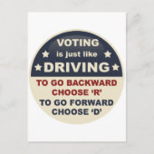 Stemmen is net als rijden briefkaart (Voorkant)