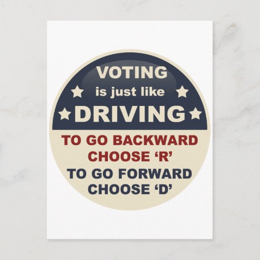 Stemmen is net als rijden briefkaart (Voorkant)