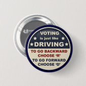 Stemmen is net als rijden ronde button 5,7 cm (Voorkant /achterkant)