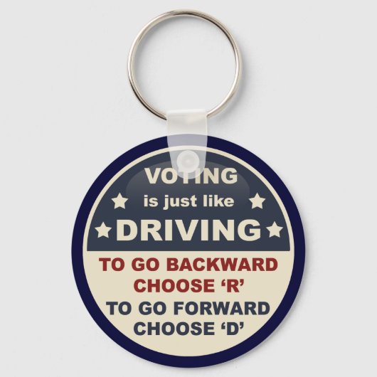Stemmen is net als rijden sleutelhanger (Voorkant)